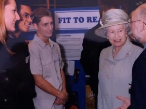 Second from left is Steve twenty years ago when he met Queen Elizabeth ll at the library in Liverpool as part of a literacy group he was working with.